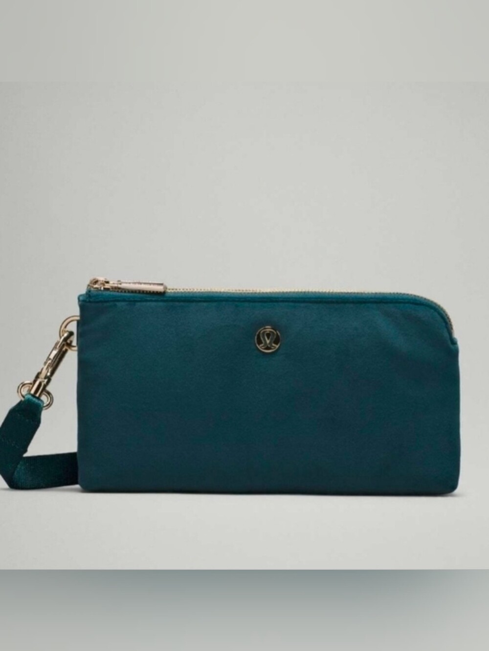 Lululemon Teal Wristlet Clutch with Gold Logo